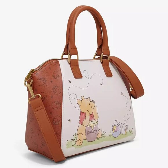 Loungefly Disney Winnie The Pooh Satchel Honey Pot Purse Handbag Shoulder Bag - Picture 2 of 4